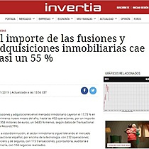 El importe de las fusiones y adquisiciones inmobiliarias cae casi un 55 %